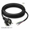 Qoltec Kabel zasilający SCHUKO CEE 7/7 (E/F) | miedź Cu | odizolowany lutowany | 3x0.75mm2 | 3m